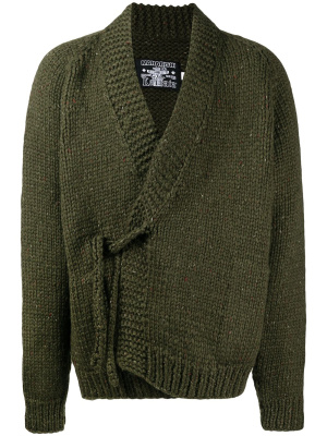 

Tie-fastened virgin wool cardigan, Maharishi Tie-fastened virgin wool cardigan