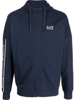 

Logo-print cotton hoodie, Ea7 Emporio Armani Logo-print cotton hoodie