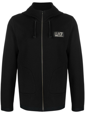 

Logo-patch zip-up hoodie, Ea7 Emporio Armani Logo-patch zip-up hoodie