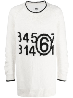 

Intarsia-knit numbers jumper, MM6 Maison Margiela Intarsia-knit numbers jumper