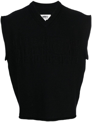 

Number-motif embroidered vest, MM6 Maison Margiela Number-motif embroidered vest