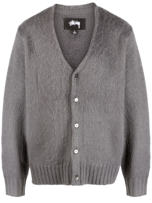 

V-neck knit cardigan, Stüssy V-neck knit cardigan