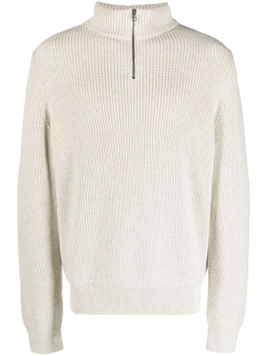 

Mock-neck half-zip cotton jumper, A.P.C. Mock-neck half-zip cotton jumper