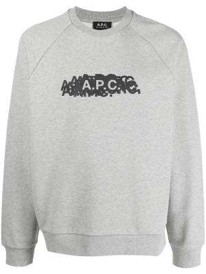 

Logo-print crew neck sweatshirt, A.P.C. Logo-print crew neck sweatshirt