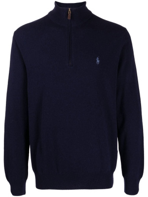 

Half-zip ribbed-trim jumper, Polo Ralph Lauren Half-zip ribbed-trim jumper