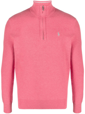 

Embroidered-logo half-zip jumper, Polo Ralph Lauren Embroidered-logo half-zip jumper