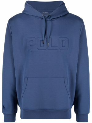 

Embossed-logo drawstring hoodie, Polo Ralph Lauren Embossed-logo drawstring hoodie