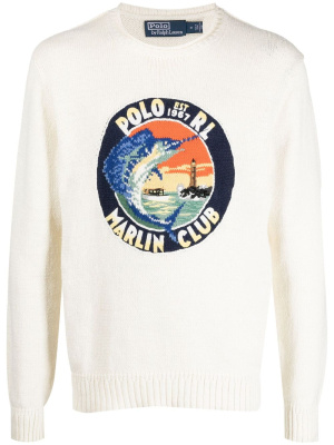 

Graphic-print knitted sweater, Polo Ralph Lauren Graphic-print knitted sweater