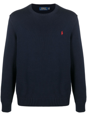 

Embroidered logo knitted jumper, Polo Ralph Lauren Embroidered logo knitted jumper