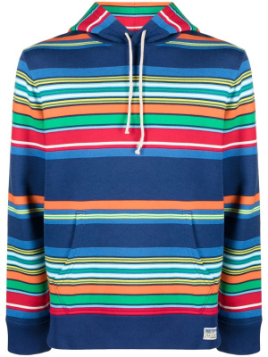 

Stripe-print logo hoodie, Polo Ralph Lauren Stripe-print logo hoodie