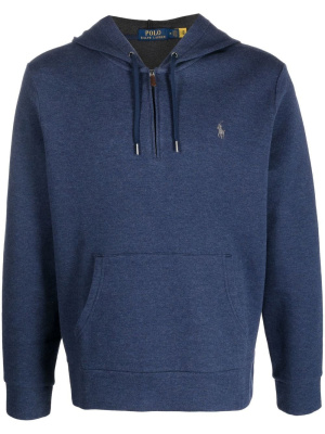 

Embroidered-logo short-zip hoodie, Polo Ralph Lauren Embroidered-logo short-zip hoodie
