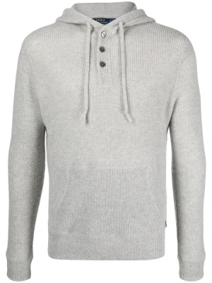

Button-down pullover knit hoodie, Polo Ralph Lauren Button-down pullover knit hoodie