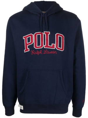 

Logo-print drawstring hoodie, Polo Ralph Lauren Logo-print drawstring hoodie