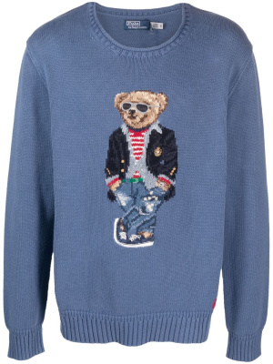 

Polo Bear-motif intarsia-knit sweater, Polo Ralph Lauren Polo Bear-motif intarsia-knit sweater