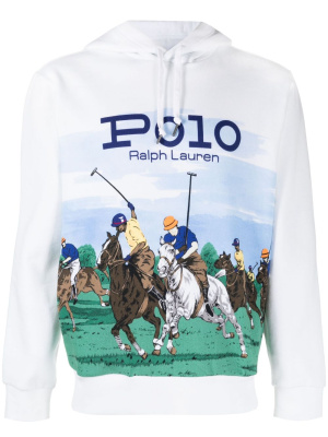 

Graphic-print cotton hoodie, Polo Ralph Lauren Graphic-print cotton hoodie