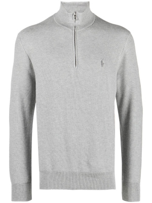 

Embroidered-logo quarter-zip sweatshirt, Polo Ralph Lauren Embroidered-logo quarter-zip sweatshirt