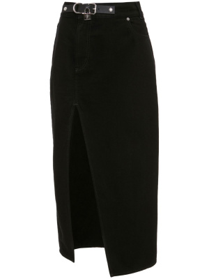 

Padlock-detail cotton denim skirt, JW Anderson Padlock-detail cotton denim skirt
