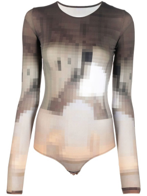 

Tie-dye effect long-sleeve bodysuit, MM6 Maison Margiela Tie-dye effect long-sleeve bodysuit