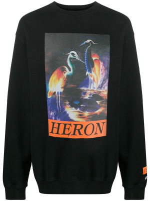 

Logo-print cotton sweatshirt, Heron Preston Logo-print cotton sweatshirt