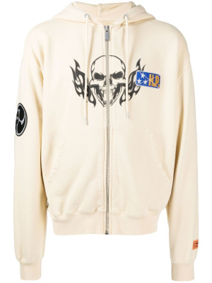 

Flaming Skull zip-fastening hoodie, Heron Preston Flaming Skull zip-fastening hoodie