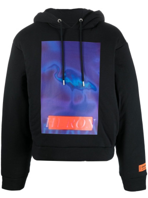 

Graphic-print drawstring hoodie, Heron Preston Graphic-print drawstring hoodie