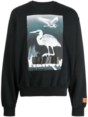 

Censored-print crew-neck sweatshirt, Heron Preston Censored-print crew-neck sweatshirt