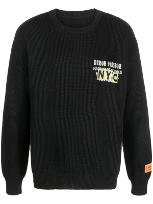 

Logo-print knitted jumper, Heron Preston Logo-print knitted jumper