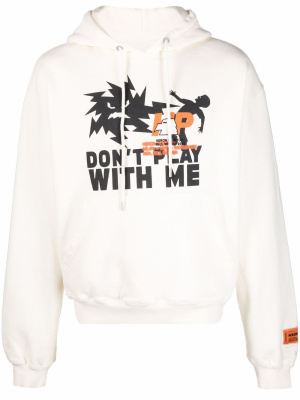 

Graphic-print drawstring hoodie, Heron Preston Graphic-print drawstring hoodie