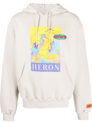 

Logo-print cotton hoodie, Heron Preston Logo-print cotton hoodie