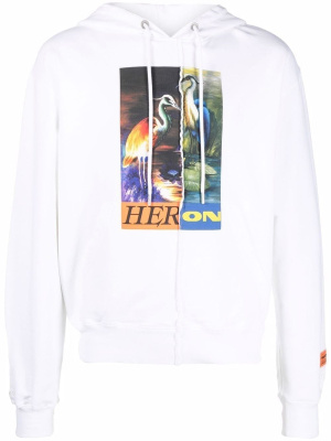 

Heron-print cotton hoodie, Heron Preston Heron-print cotton hoodie