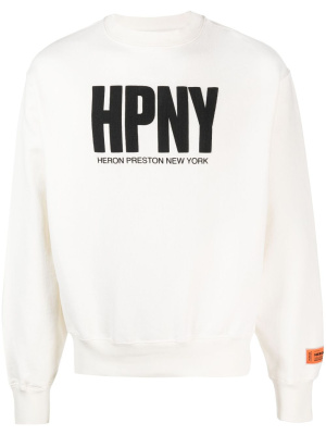 

Flocked logo cotton sweatshirt, Heron Preston Flocked logo cotton sweatshirt