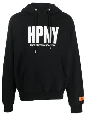 

Logo-print drawstring hoodie, Heron Preston Logo-print drawstring hoodie