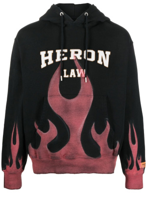

Flame-print cotton hoodie, Heron Preston Flame-print cotton hoodie