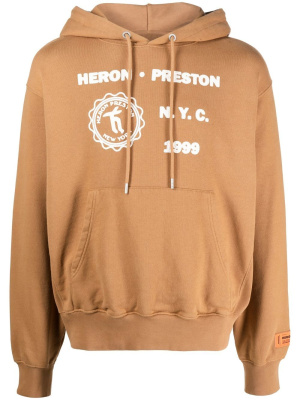 

Graphic-print cotton hoodie, Heron Preston Graphic-print cotton hoodie