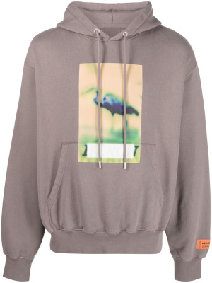 

Graphic-print drawstring hoodie, Heron Preston Graphic-print drawstring hoodie
