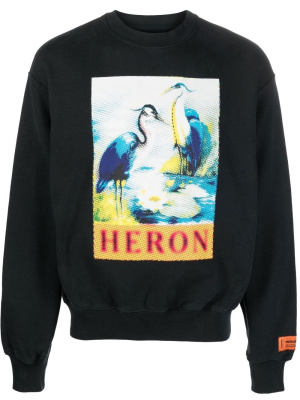 

Heron halftone-print crewneck sweatshirt, Heron Preston Heron halftone-print crewneck sweatshirt