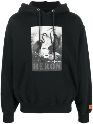

Logo-print cotton hoodie, Heron Preston Logo-print cotton hoodie