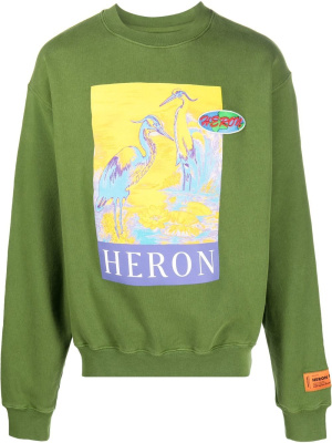 

Logo-print organic cotton sweatshirt, Heron Preston Logo-print organic cotton sweatshirt