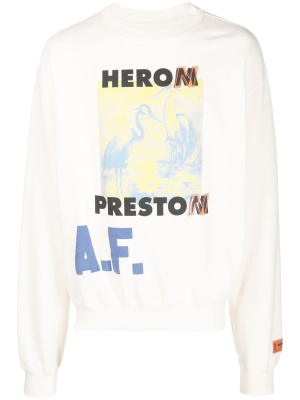 

Logo-print long-sleeve sweatshirt, Heron Preston Logo-print long-sleeve sweatshirt
