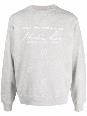 

Logo-print crew-neck sweatshirt, Martine Rose Logo-print crew-neck sweatshirt