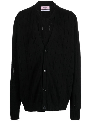 

Heart-motif layered cardigan, Martine Rose Heart-motif layered cardigan