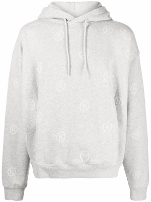 

Monogram-print pullover hoodie, Martine Rose Monogram-print pullover hoodie