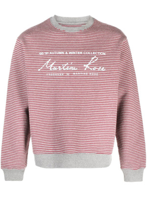 

Logo-print striped sweatshirt, Martine Rose Logo-print striped sweatshirt