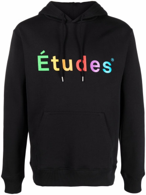 

Logo-print cotton hoodie, Etudes Logo-print cotton hoodie