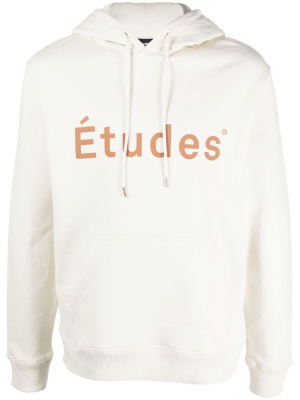 

Logo-print organic-cotton hoodie, Etudes Logo-print organic-cotton hoodie