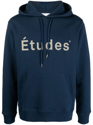 

Logo-print organic cotton hoodie, Etudes Logo-print organic cotton hoodie
