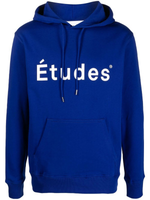 

Logo-print organic cotton hoodie, Etudes Logo-print organic cotton hoodie