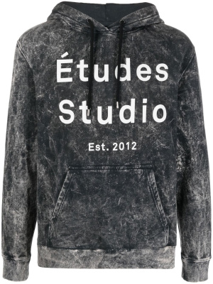 

Klein logo-print bleached hoodie, Etudes Klein logo-print bleached hoodie