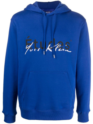 

Logo-print organic-cotton hoodie, Etudes Logo-print organic-cotton hoodie