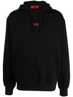 

Logo-embroidered cotton hoodie, 424 Logo-embroidered cotton hoodie
